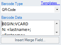 TBarCode Office with vCard settings